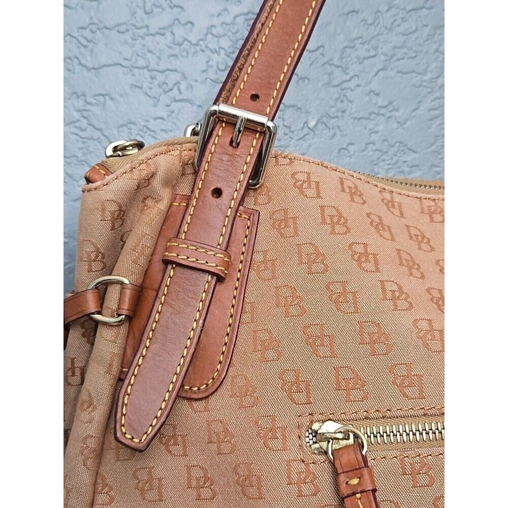✔️Dooney Logo Hobo Jacquard & Leather Shoulder Bag, Nina, EUC - Picture 9 of 16